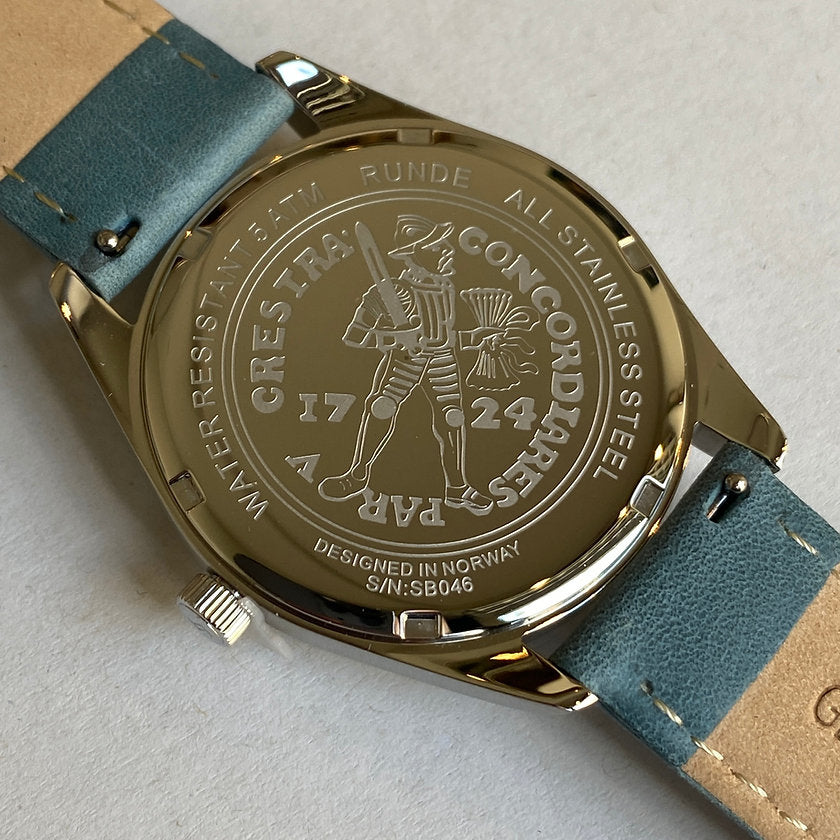 Von Doren klokke. Baklokket til modellen Runde.