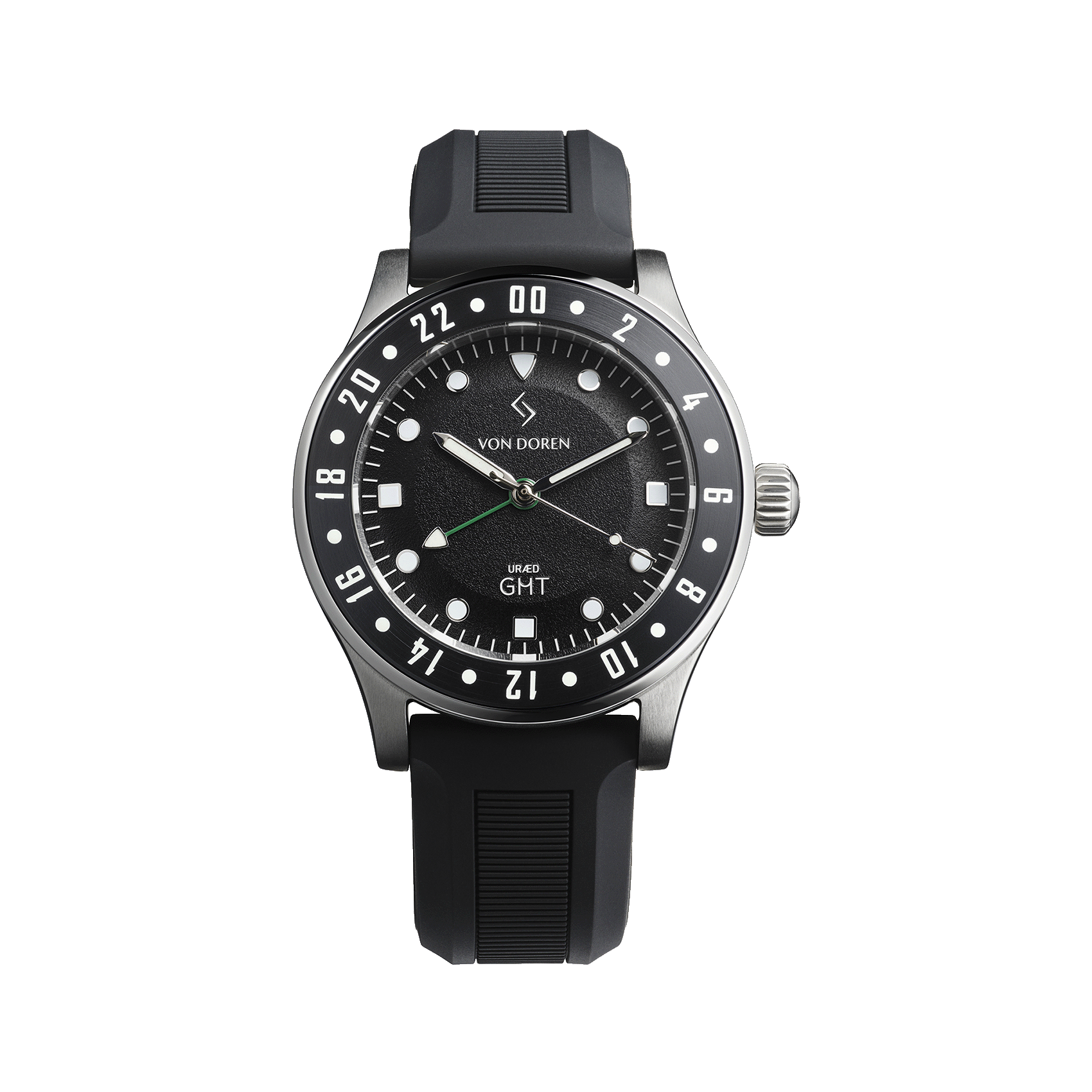 Produktbilde Von Doren klokke. Modell URÆD GMT sort.